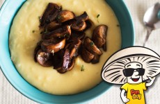 Balsamic Thyme FunGuy Mushrooms With Creamy Gouda Polenta