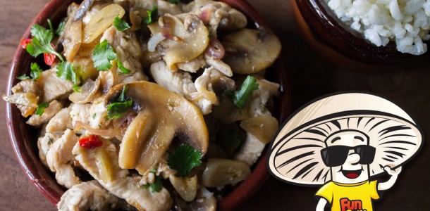 Garlic-y FunGuy Mushrooms and Chicken Sauté