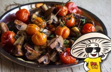 Oven Roasted FunGuy Mushrooms and Cherry Tomatoes