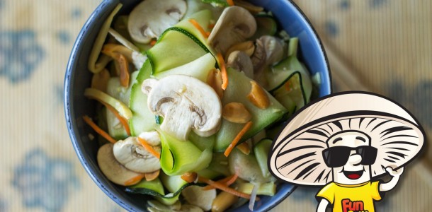 FunGuy Mushrooms Zucchini Marinated Salad With Asian Dressing