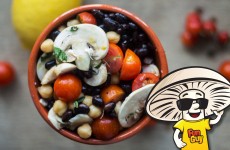 FunGuy Mushrooms Chickpea and Black Bean Salad