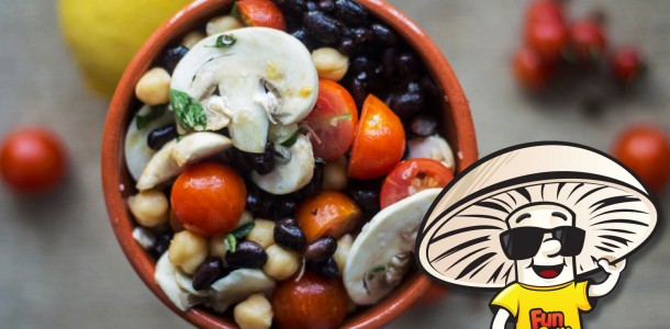 FunGuy Mushrooms Chickpea and Black Bean Salad