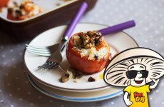 Baked FunGuy Mushrooms Stuffed Tomatoes