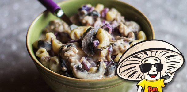 FunGuy Mushrooms Mac and Cheese with Beefy Beer and Cabbage