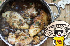 Chicken and FunGuy Mushrooms with Port Wine Sauce