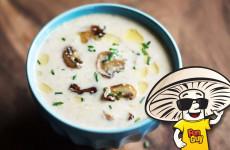 FunGuy’s Creamy Roasted Cauliflower and Mushroom Soup