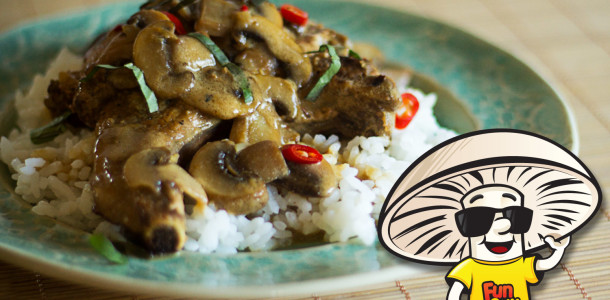 Pork Chops in Coconut Milk Mushroom Sauce