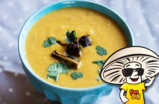 Roasted FunGuy Mushrooms and Butternut Squash Coconut Curry Soup
