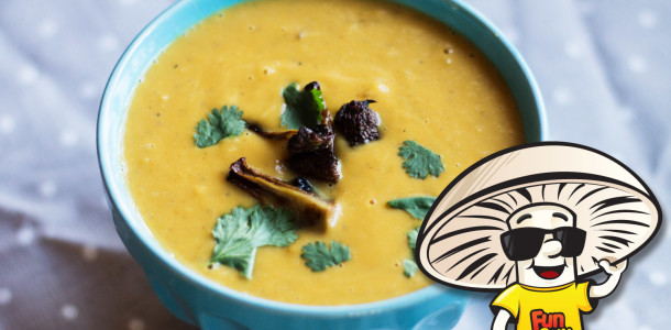 Roasted FunGuy Mushrooms and Butternut Squash Coconut Curry Soup