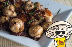 Pan Seared FunGuy Mushrooms and Chicken Breasts with Caramelized Onions