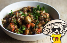 Spiced Beer Braised FunGuy Mushrooms and Pico de Gallo