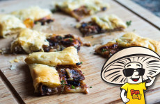 Port Sautéed FunGuy Mushrooms and Onion Tart