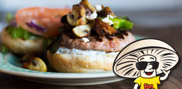 Lemon Chicken FunGuy Burger with Tzatziki Sauce