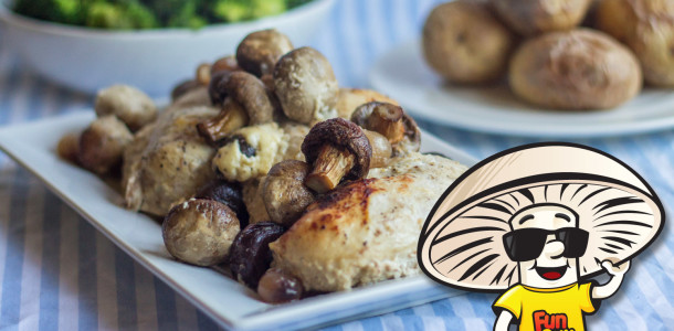 Cream Marinated Chicken Breasts with Balsamic FunGuy Mushrooms and Pearl Onions