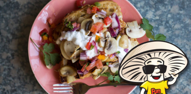 Savory French Toast with FunGuy mushrooms and Pico De Gallo