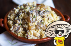Toasted Couscous with Creamy Balsamic FunGuy Mushrooms and Pearl Onions