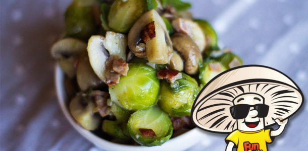 Honey Butter Sautéed FunGuy Mushrooms and Brussel Sprouts
