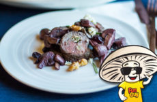 FunGuy’s Holiday Stuffed Steak with Red Wine Mushrooms