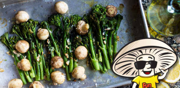 Lemon and Garlic Roasted Broccolini and FunGuy Mushrooms
