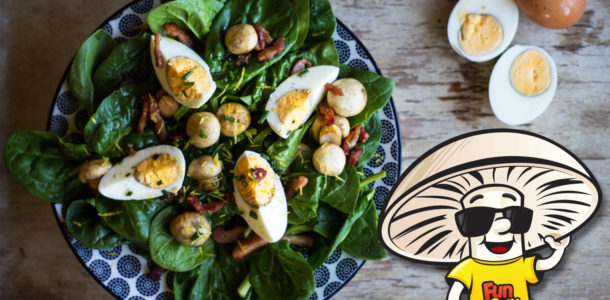 FunGuy's Easter Leftover Spinach Salad with Lemon Honey Vinaigrette