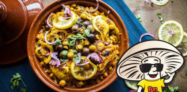 Lemon Chicken Tagine with FunGuy Mushrooms and Chickpeas