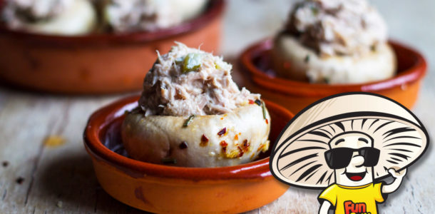 Tuna Salad Filled Spicy Marinated FunGuy Stuffers