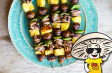 Hawaiian Pork and FunGuy Mushroom Skewers