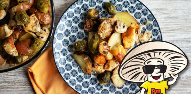 FunGuy's Roasted Potatoes Brussel Sprouts and Chicken