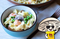 FunGuy's Creamy Shrimp and Peas with Pasta