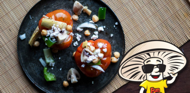 FunGuy Summer Chickpea Salad Stuffed Tomatoes