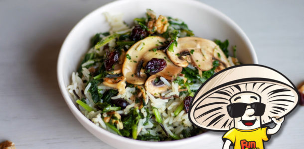 Cranberry Spinach Wild Rice with FunGuy Mushrooms