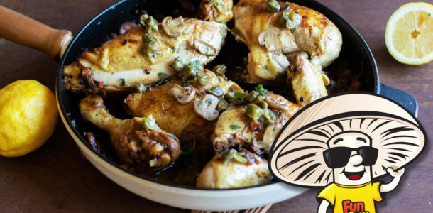 FunGuy Chicken with Mushroom and Caper Butter Sauce