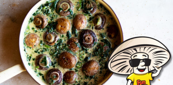 FunGuy Mushrooms and Spinach in Bechamel Sauce