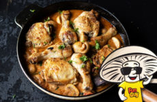 Chicken Legs and FunGuy Mushrooms in a Whiskey Honey Mustard Sauce