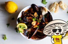 FunGuy’s Mussels and Mushrooms Steamed in Tomato and Wine Sauce