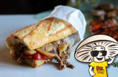 FunGuy’s Cheese Steak Sandwich with Grilled Tomato Slices