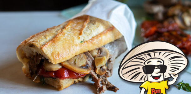 FunGuy’s Cheese Steak Sandwich with Grilled Tomato Slices