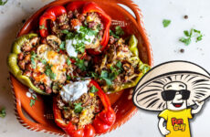 FunGuy’s Quinoa and Pinto Bean Stuffed Peppers