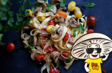 Roasted Cherry Tomato and FunGuy Mushrooms with Tagliatelle Pasta