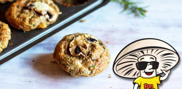 Savory Rosemary and Cheddar FunGuy Mushroom Muffins