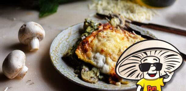 FunGuy's Cheesy Spinach and Mushroom Lasagna