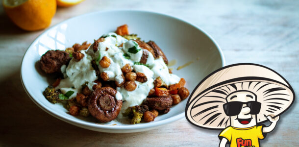 FunGuy's Warm Roasted Chickpeas and Broccoli Salad