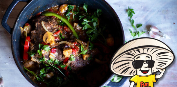 FunGuy’s Pot Roast with Sweet Peppers and Mushrooms