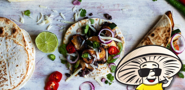FunGuy's Spicy Lime Portobello and Black Bean Tacos