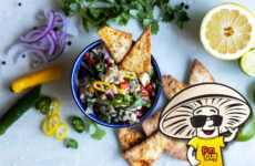 FunGuy Oyster Mushroom Ceviche and Jerk Spice Baked Tortilla Chips