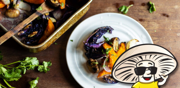 FunGuy's Roasted Miso Squash and Red Cabbage