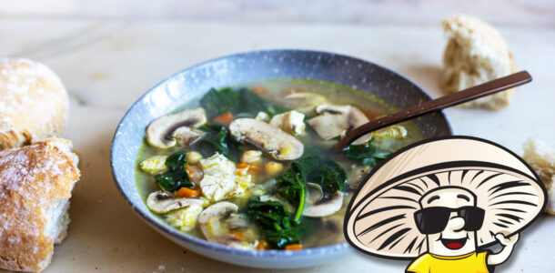 FunGuy's Chicken Spinach and Chickpea Soup