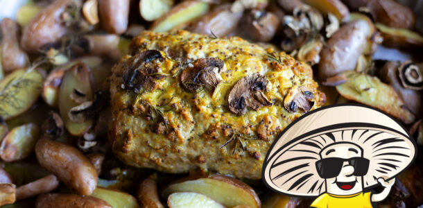FunGuy’s Pork and Mushroom Roll with Roasted Potatoes