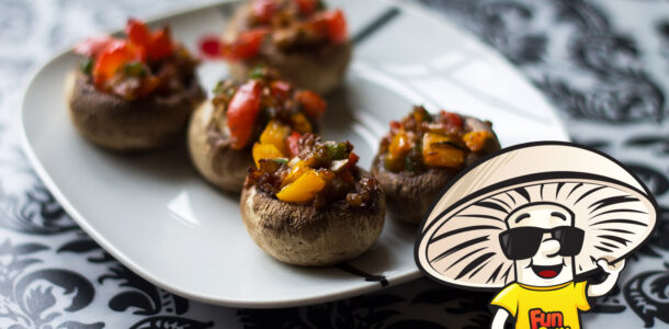 Vegan Bell Pepper FunGuy Mushroom Stuffers