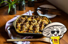 FunGuy’s Creamy Cheesy Baked Pesto Drumsticks and Pasta